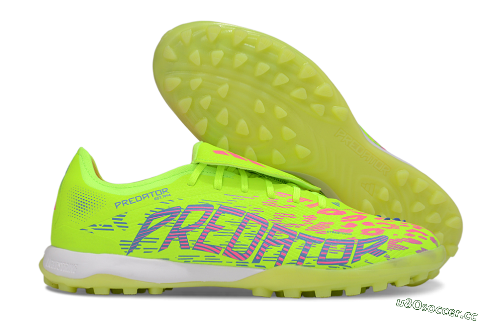 Men's Adidas Predator Elite Foldover Tongue TF Artificial Turf Low-Tops Football Shoes - Yellow/Pink/White 2