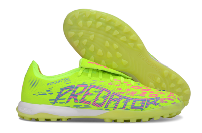 Men's Adidas Predator Elite Foldover Tongue TF Artificial Turf Low-Tops Football Shoes - Yellow/Pink/White