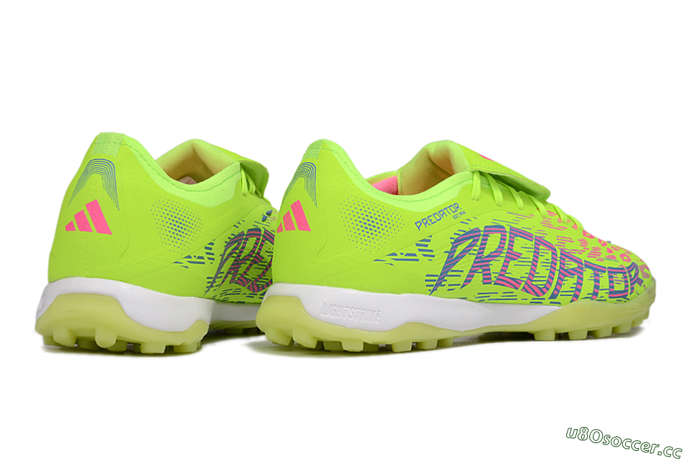 Men's Adidas Predator Elite Foldover Tongue TF Artificial Turf Low-Tops Football Shoes - Yellow/Pink/White 6