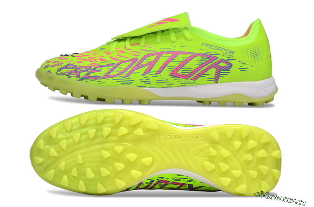 Men's Adidas Predator Elite Foldover Tongue TF Artificial Turf Low-Tops Football Shoes - Yellow/Pink/White 1