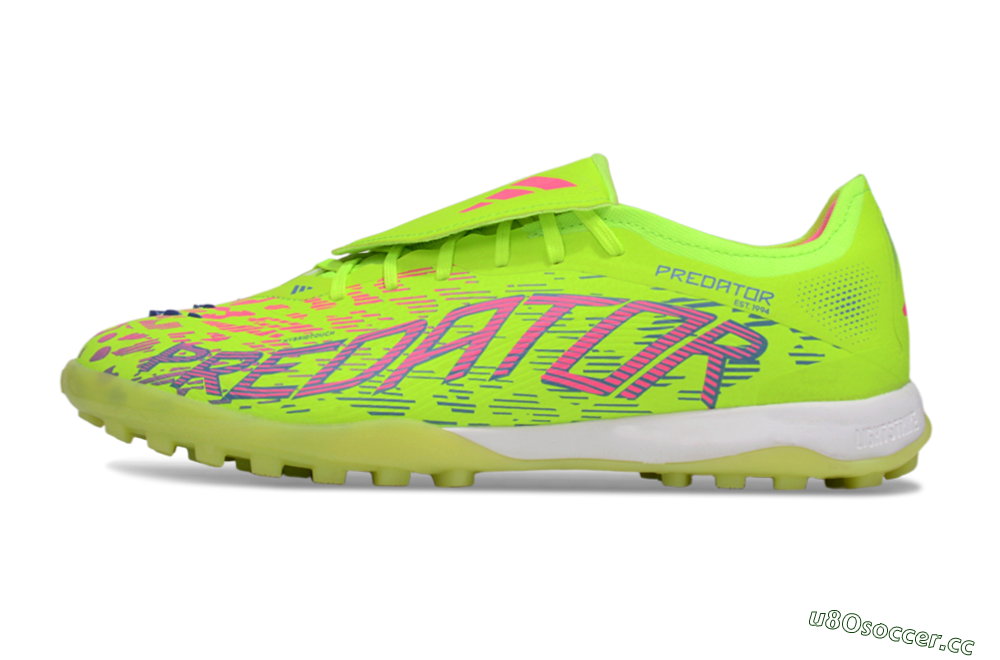 Men's Adidas Predator Elite Foldover Tongue TF Artificial Turf Low-Tops Football Shoes - Yellow/Pink/White 0