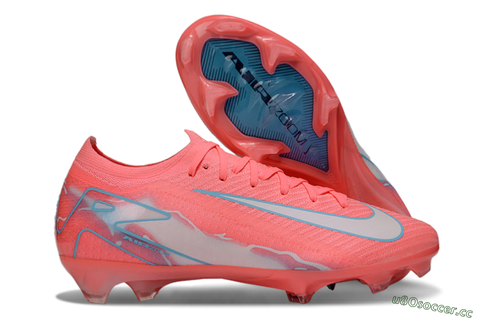 Unisex Nike Air Zoom Mercurial Vapor 16 Elite FG Firm Ground Low-Tops Football Boots - Red/Jade/Grey 2