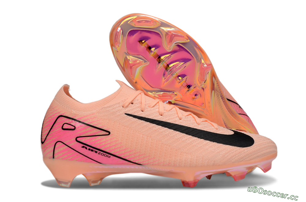 Unisex Nike Air Zoom Mercurial Vapor 16 Elite FG Firm Ground Low-Tops Football Boots - Pink/Black/Gold 2