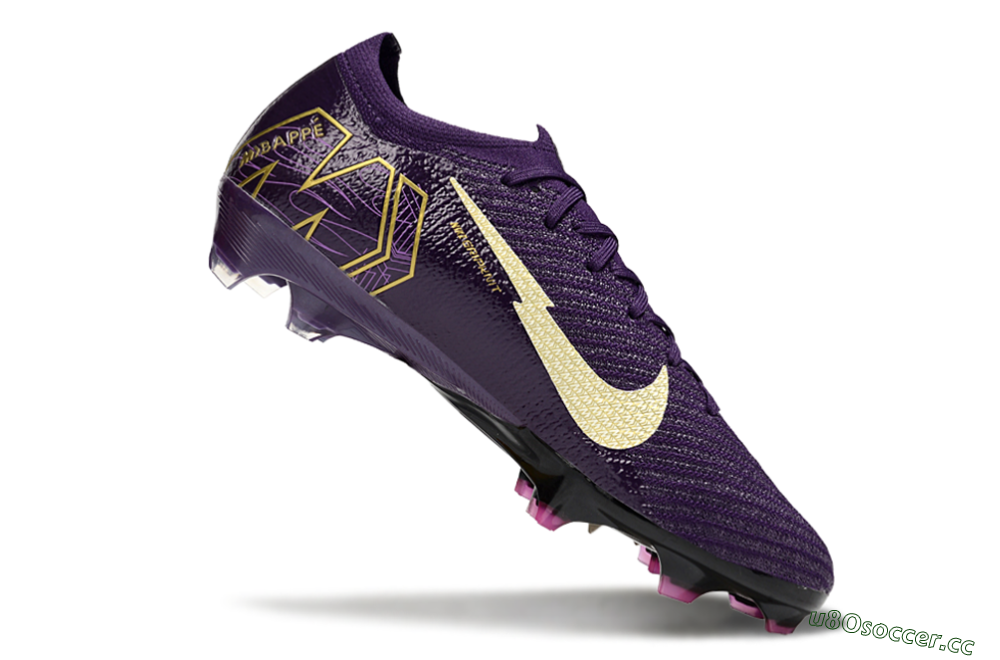 Unisex Nike Air Zoom Mercurial Vapor 16 Elite FG Firm Ground Low-Tops Football Boots - Purple/White/Gold 4