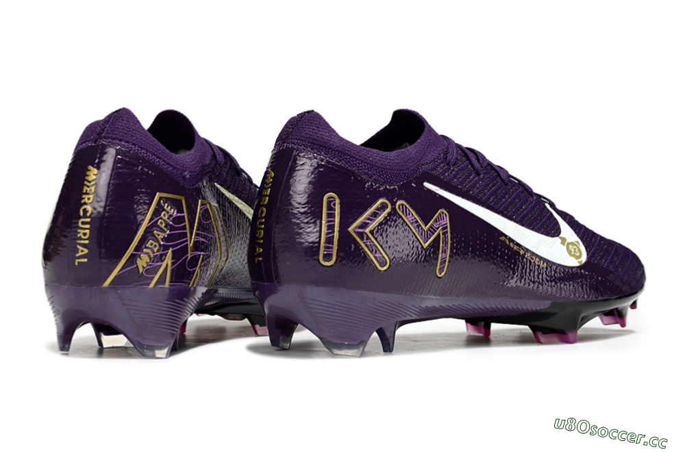 Unisex Nike Air Zoom Mercurial Vapor 16 Elite FG Firm Ground Low-Tops Football Boots - Purple/White/Gold 6