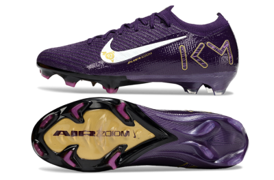 Unisex Nike Air Zoom Mercurial Vapor 16 Elite FG Firm Ground Low-Tops Football Boots - Purple/White/Gold