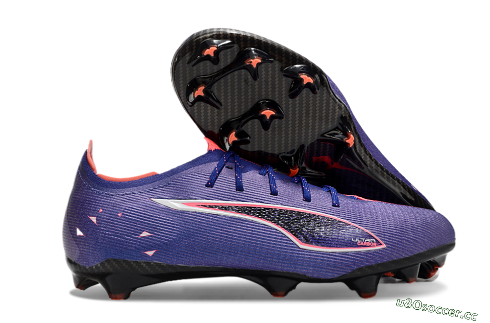 Men's Puma Ultra 5 Ultimate FG Firm Ground Low-Tops Football Boots - Purple/Pink/White 2