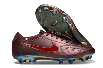 Men's Nike Tiempo Legend 10 Elite FG Firm Ground Low-Tops Football Boots - Red/Gold
