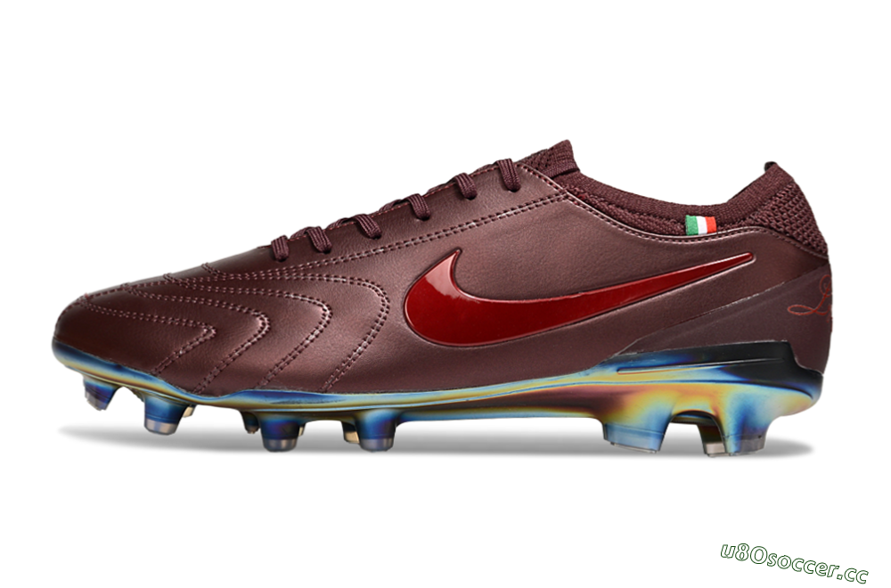 Men's Nike Tiempo Legend 10 Elite FG Firm Ground Low-Tops Football Boots - Red/Gold 0
