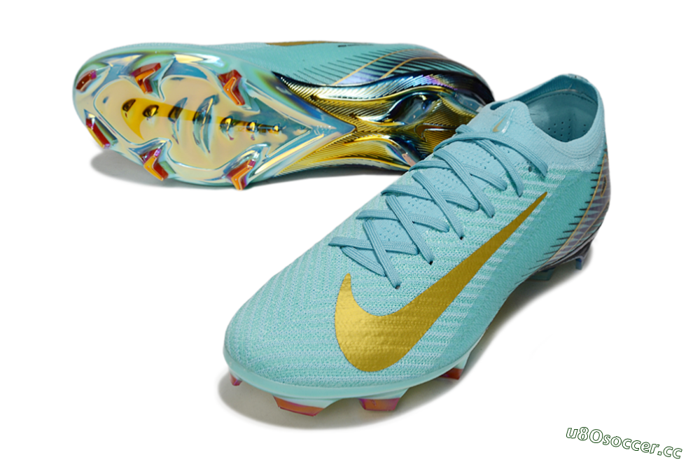 Unisex Nike Air Zoom Mercurial Vapor 16 Elite FG Firm Ground Low-Tops Football Boots - Jade/Gold/Blue 3