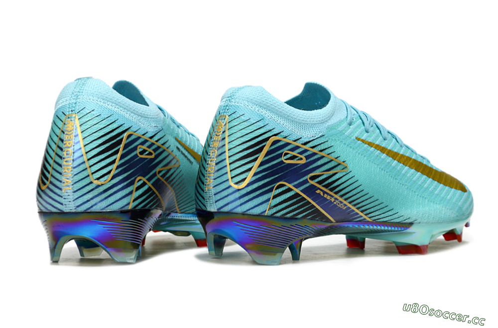 Unisex Nike Air Zoom Mercurial Vapor 16 Elite FG Firm Ground Low-Tops Football Boots - Jade/Gold/Blue 6