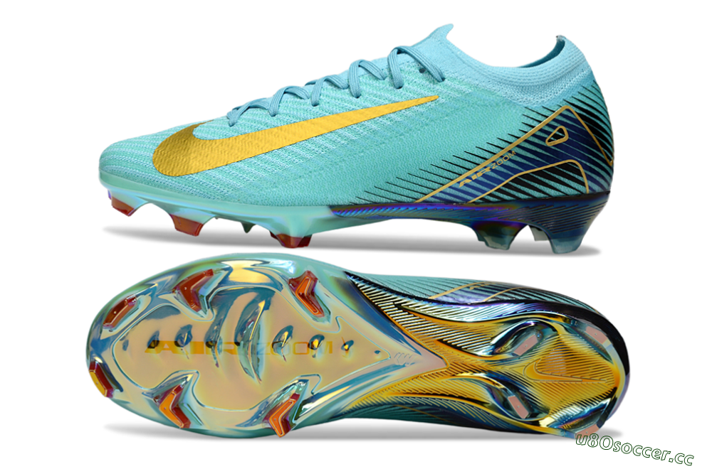 Unisex Nike Air Zoom Mercurial Vapor 16 Elite FG Firm Ground Low-Tops Football Boots - Jade/Gold/Blue 1