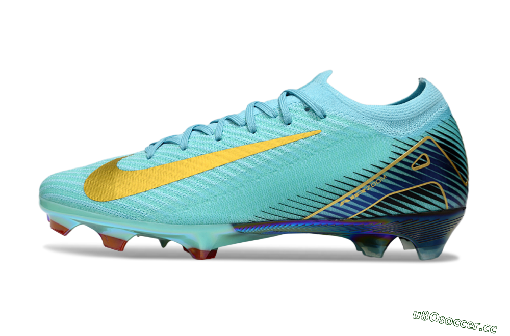 Unisex Nike Air Zoom Mercurial Vapor 16 Elite FG Firm Ground Low-Tops Football Boots - Jade/Gold/Blue 0