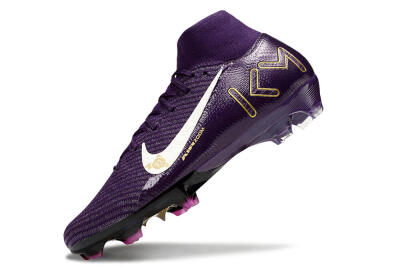 Unisex Nike Air Zoom Mercurial Superfly 10 Elite FG Firm Ground High-Tops Football Boots - Purple/White/Gold