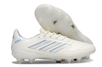 Men's Adidas Copa Pure 3 Elite FG Firm Ground Low-Tops Football Boots - White/Silver/Blue