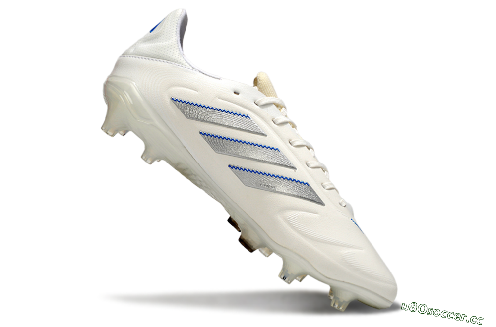 Men's Adidas Copa Pure 3 Elite FG Firm Ground Low-Tops Football Boots - White/Silver/Blue 4