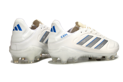 Men's Adidas Copa Pure 3 Elite FG Firm Ground Low-Tops Football Boots - White/Silver/Blue