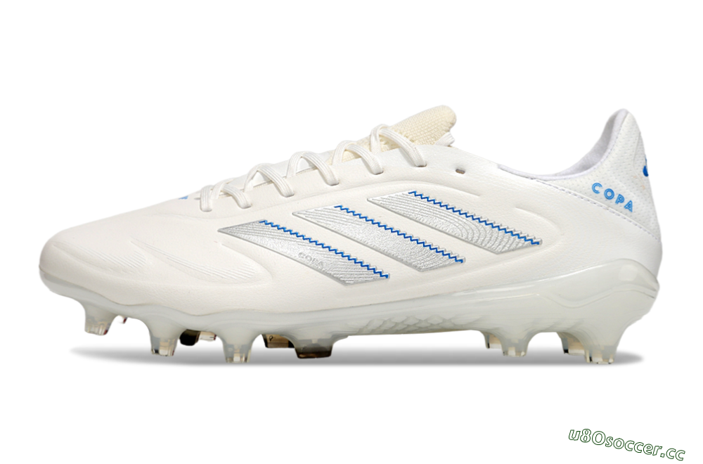 Men's Adidas Copa Pure 3 Elite FG Firm Ground Low-Tops Football Boots - White/Silver/Blue 0