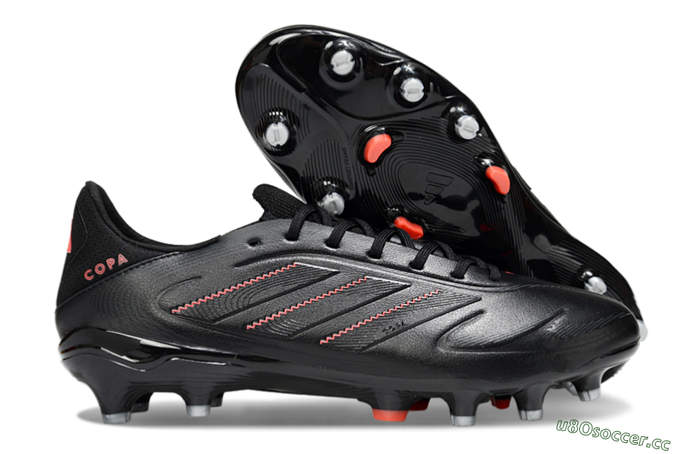 Men's Adidas Copa Pure 3 Elite FG Firm Ground Low-Tops Football Boots - Black/Red 2