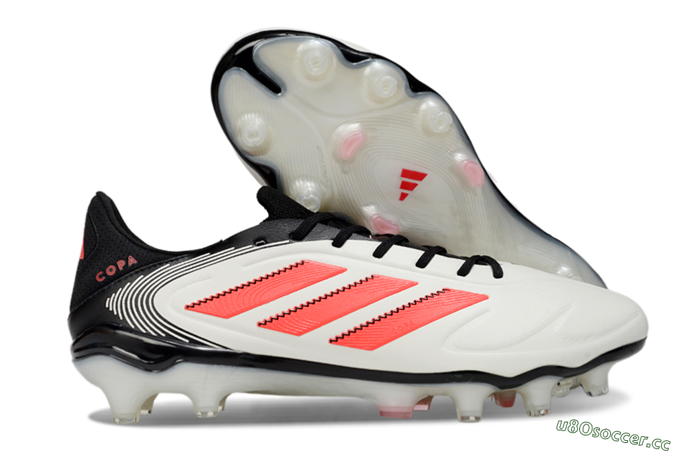 Men's Adidas Copa Pure 3 Elite FG Firm Ground Low-Tops Football Boots - White/Red/Black 2