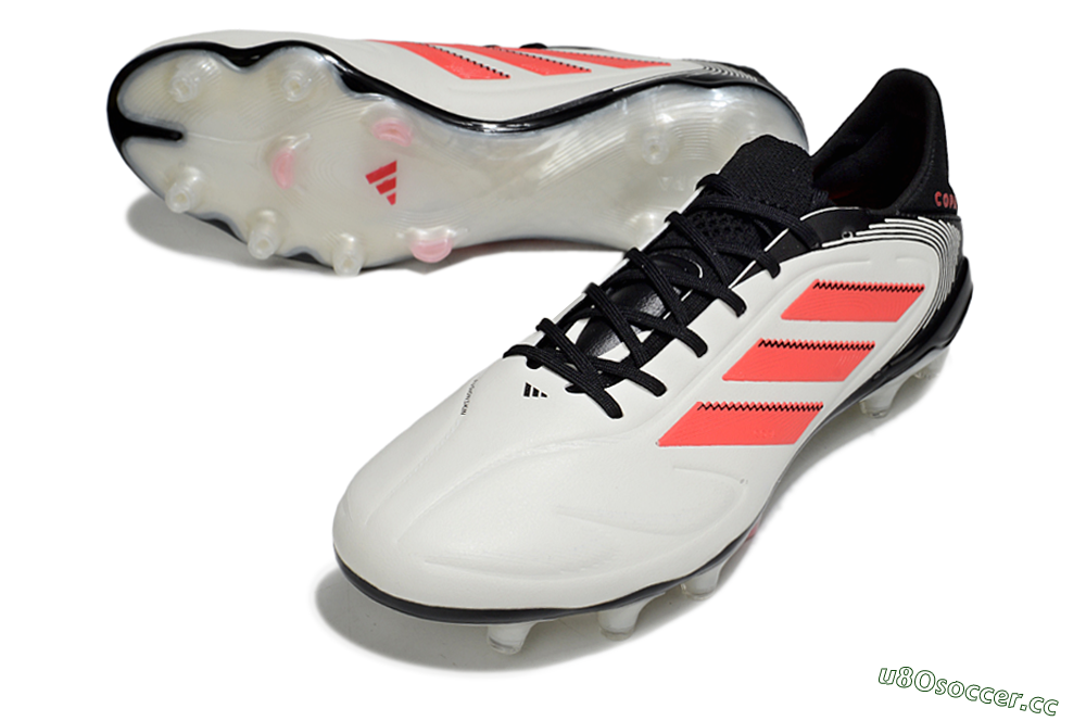 Men's Adidas Copa Pure 3 Elite FG Firm Ground Low-Tops Football Boots - White/Red/Black 3