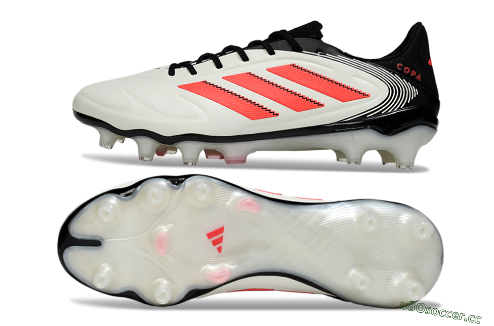 Men's Adidas Copa Pure 3 Elite FG Firm Ground Low-Tops Football Boots - White/Red/Black 1