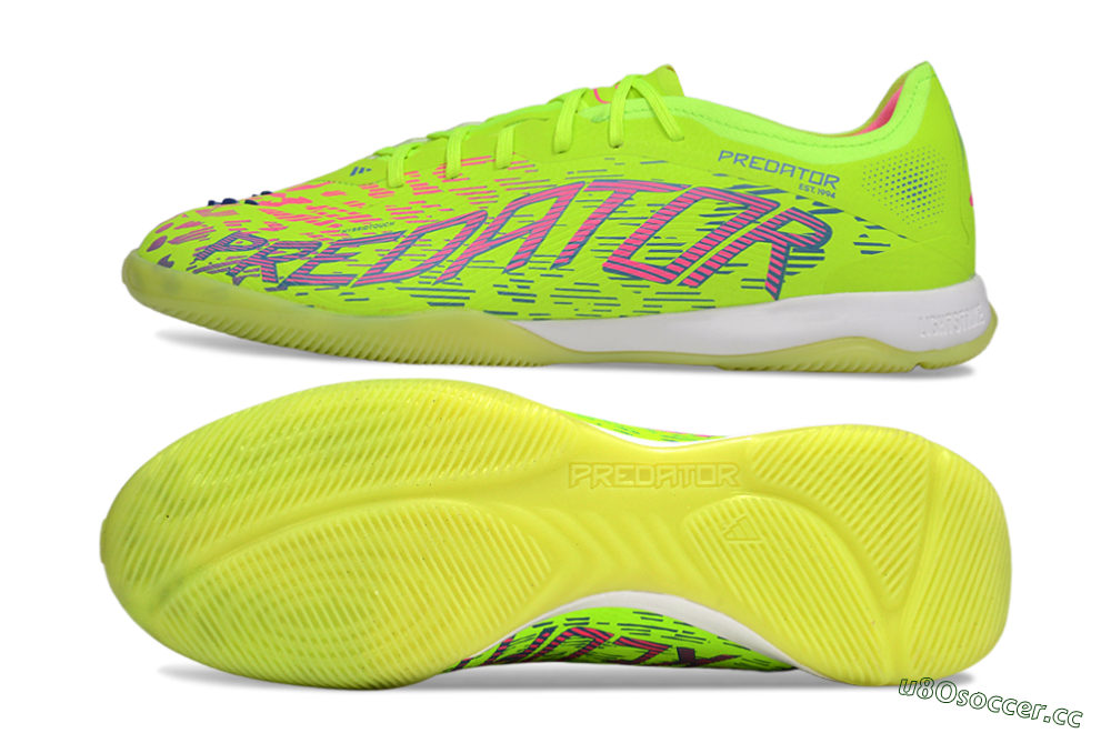 Men's Adidas Predator 25 Elite IC Indoor & Futsal Low-Tops Football Shoes - Yellow/Pink/White 1