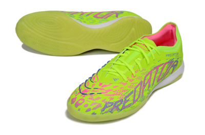 Men's Adidas Predator 25 Elite IC Indoor & Futsal Low-Tops Football Shoes - Yellow/Pink/White