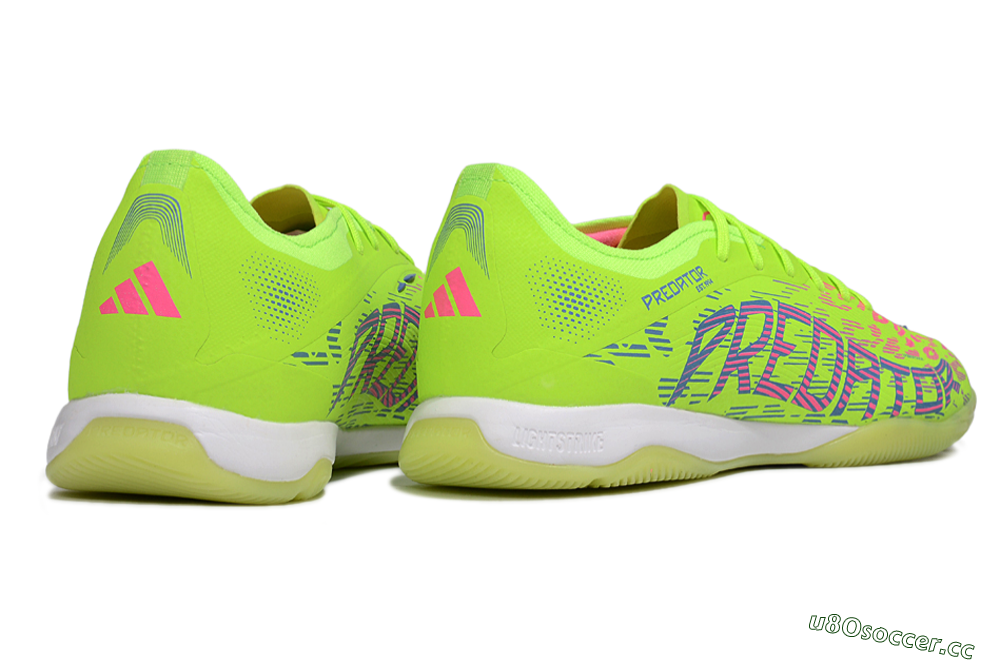 Men's Adidas Predator 25 Elite IC Indoor & Futsal Low-Tops Football Shoes - Yellow/Pink/White 6