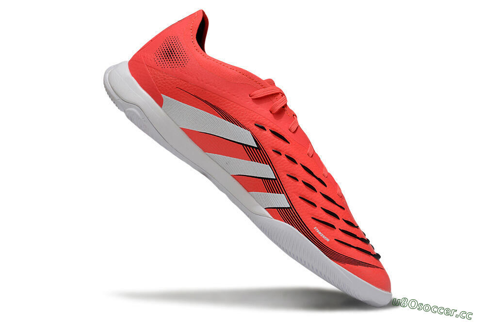 Men's Adidas Predator 25 Elite IC Indoor & Futsal Low-Tops Football Shoes - Red/White/Black 4