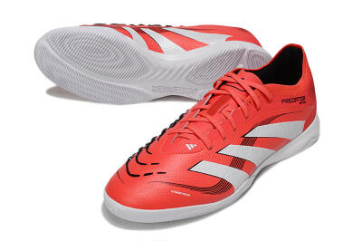 Men's Adidas Predator 25 Elite IC Indoor & Futsal Low-Tops Football Shoes - Red/White/Black