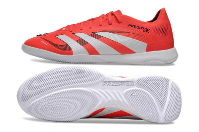 Men's Adidas Predator 25 Elite IC Indoor & Futsal Low-Tops Football Shoes - Red/White/Black