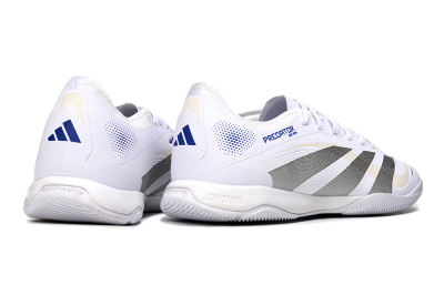 Men's Adidas Predator 25 Elite IC Indoor & Futsal Low-Tops Football Shoes - White/Silver/Blue
