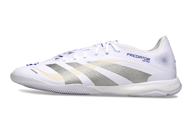 Men's Adidas Predator 25 Elite IC Indoor & Futsal Low-Tops Football Shoes - White/Silver/Blue