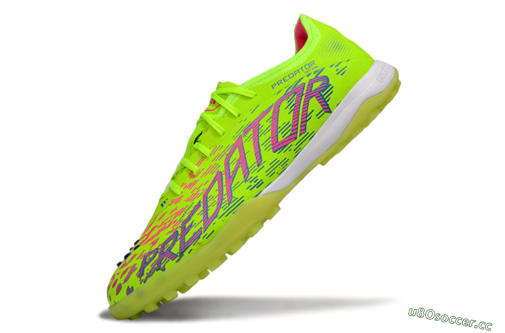 Men's Adidas Predator 25 Elite TF Artificial Turf Low-Tops Football Shoes - Yellow/Pink/White 5