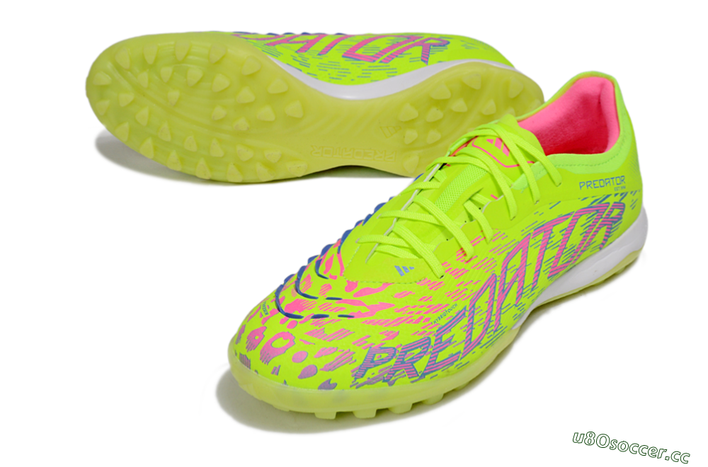 Men's Adidas Predator 25 Elite TF Artificial Turf Low-Tops Football Shoes - Yellow/Pink/White 3