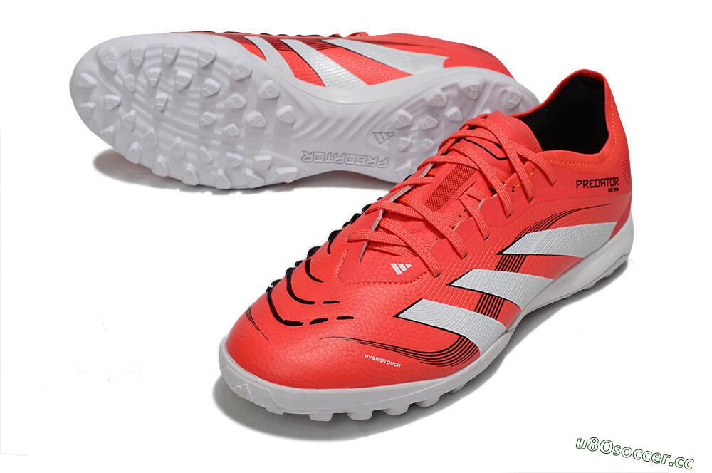 Men's Adidas Predator 25 Elite TF Artificial Turf Low-Tops Football Shoes - Red/White/Black 3