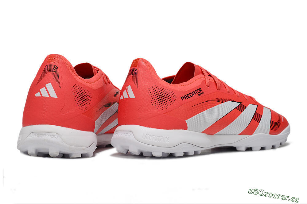 Men's Adidas Predator 25 Elite TF Artificial Turf Low-Tops Football Shoes - Red/White/Black 6