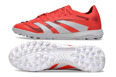 Men's Adidas Predator 25 Elite TF Artificial Turf Low-Tops Football Shoes - Red/White/Black