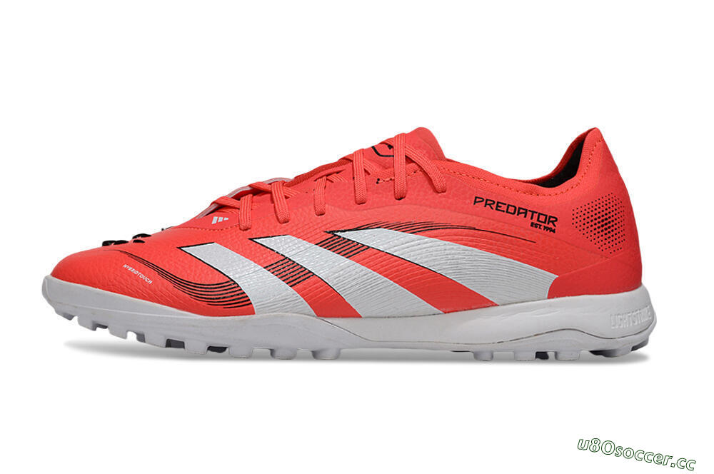 Men's Adidas Predator 25 Elite TF Artificial Turf Low-Tops Football Shoes - Red/White/Black 0