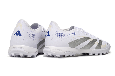 Men's Adidas Predator 25 Elite TF Artificial Turf Low-Tops Football Shoes - White/Silver/Blue