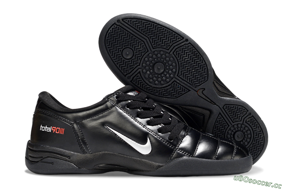 Men's Nike Total 90 II IC Indoor & Futsal Low-Tops Football Shoes - Black/White/Red 2