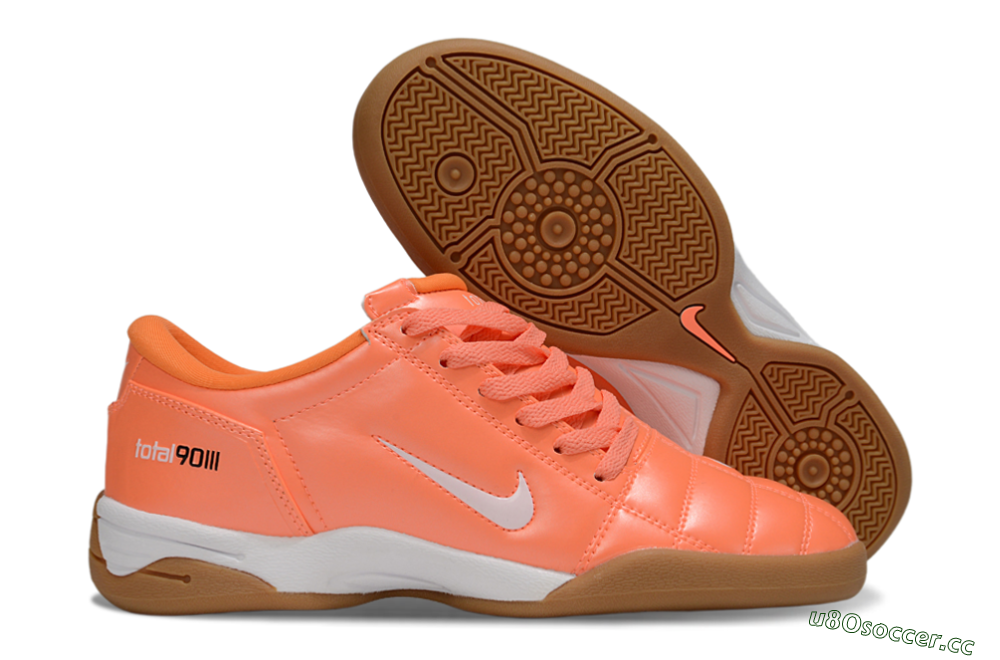 Men's Nike Total 90 II IC Indoor & Futsal Low-Tops Football Shoes - Orange/White/Brown 2