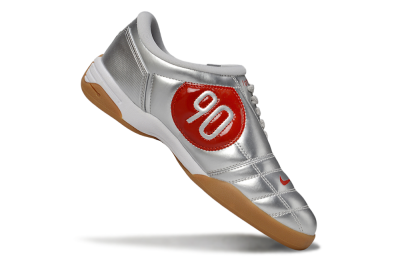 Men's Nike Total 90 II IC Indoor & Futsal Low-Tops Football Shoes - Silver/Red/White