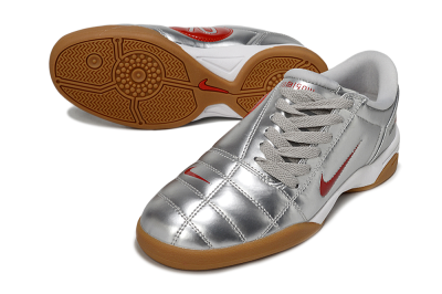 Men's Nike Total 90 II IC Indoor & Futsal Low-Tops Football Shoes - Silver/Red/White