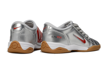 Men's Nike Total 90 II IC Indoor & Futsal Low-Tops Football Shoes - Silver/Red/White