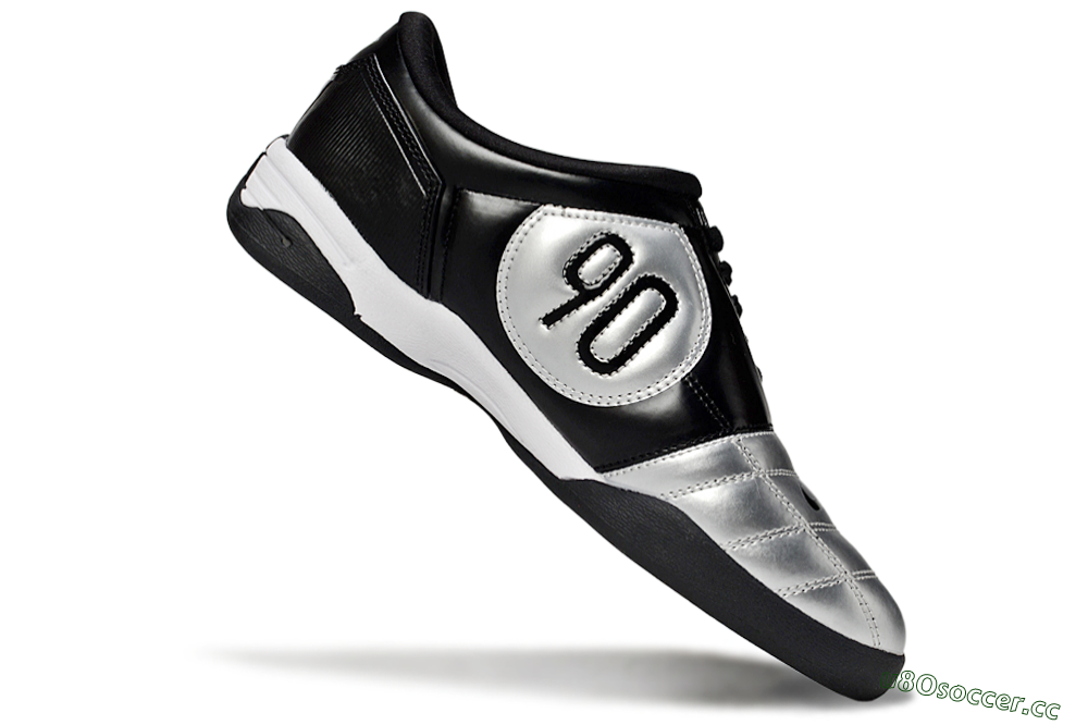 Men's Nike Total 90 II IC Indoor & Futsal Low-Tops Football Shoes - Silver/Black/White 4