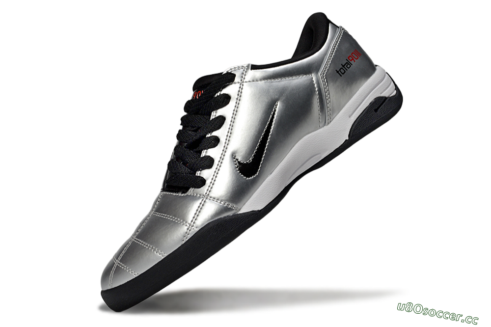 Men's Nike Total 90 II IC Indoor & Futsal Low-Tops Football Shoes - Silver/Black/White 5