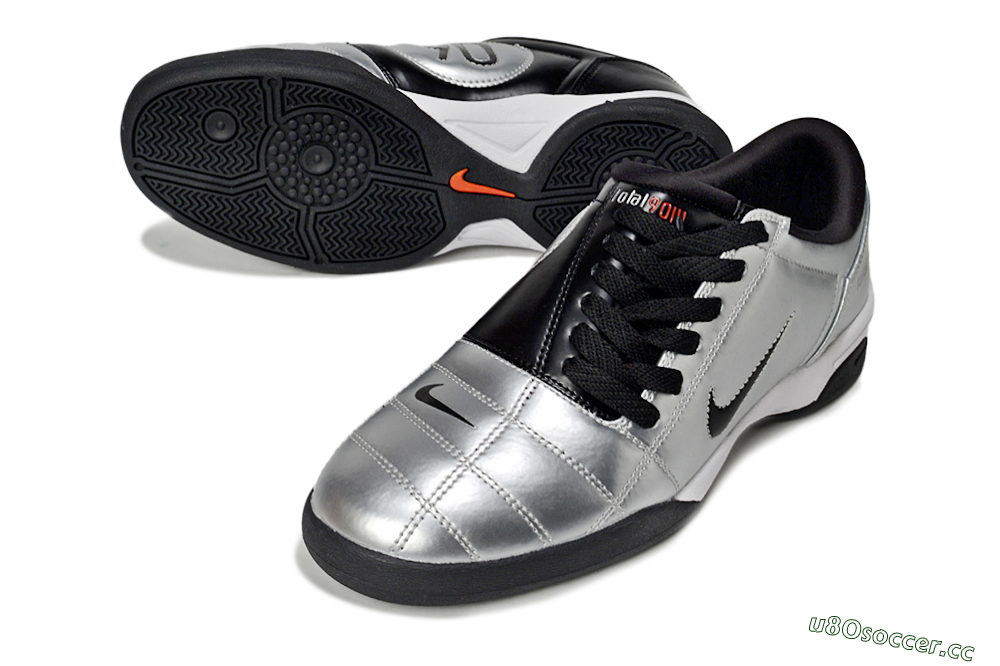Men's Nike Total 90 II IC Indoor & Futsal Low-Tops Football Shoes - Silver/Black/White 3