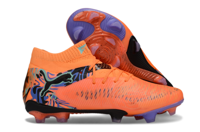 Men's Puma Future 8 Ultimate FG Firm Ground Low-Tops Football Boots - Orange/Blue/Black